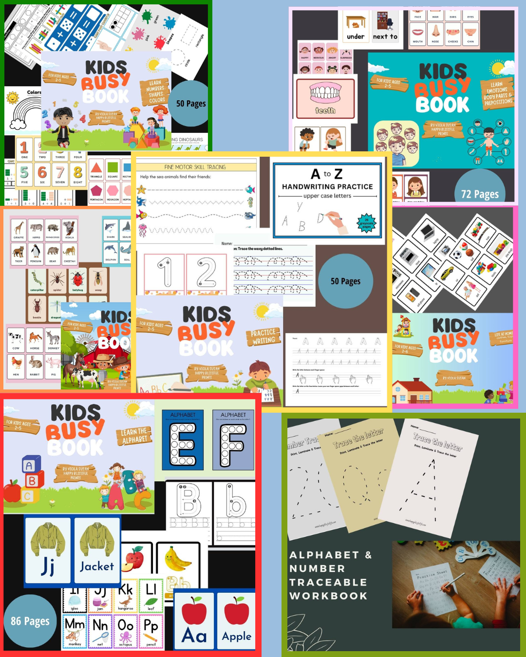 Toddler & Preschool Learning Workbook Bundle