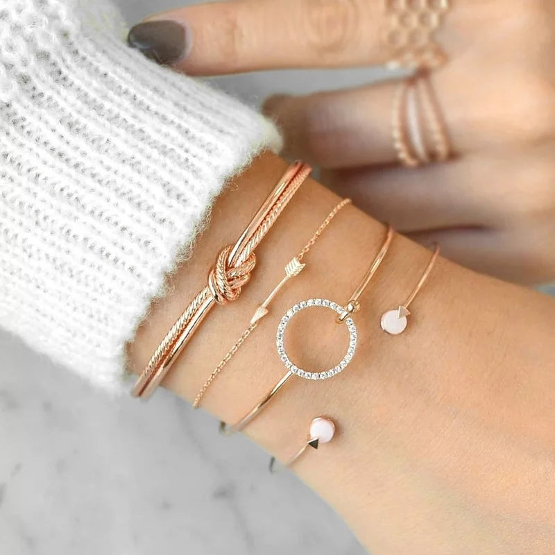 Crystal Circle Gold Bracelet
