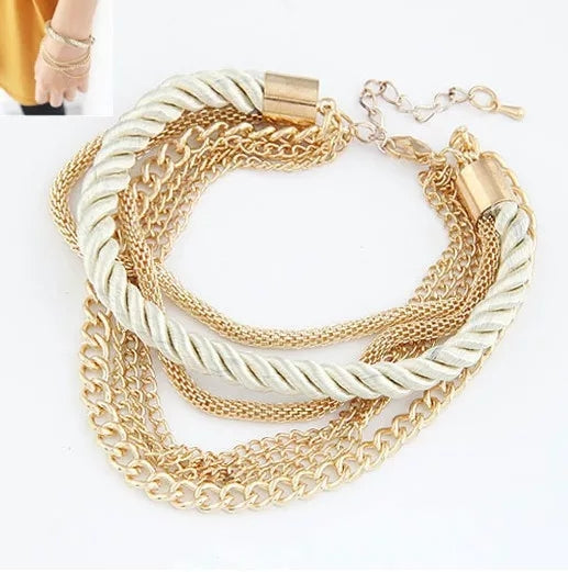 White Braided Rope Bracelet