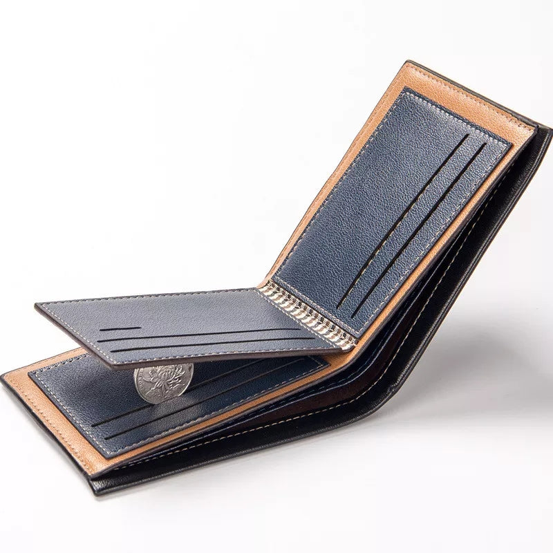 Vintage Men Leather Wallet Blue