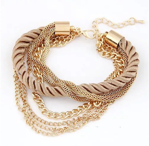 Tan Braided Rope Bracelet