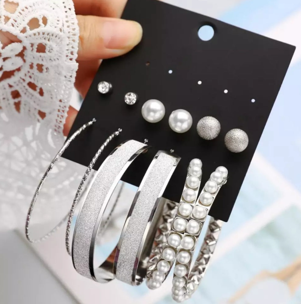Stud & Pearl Earrings