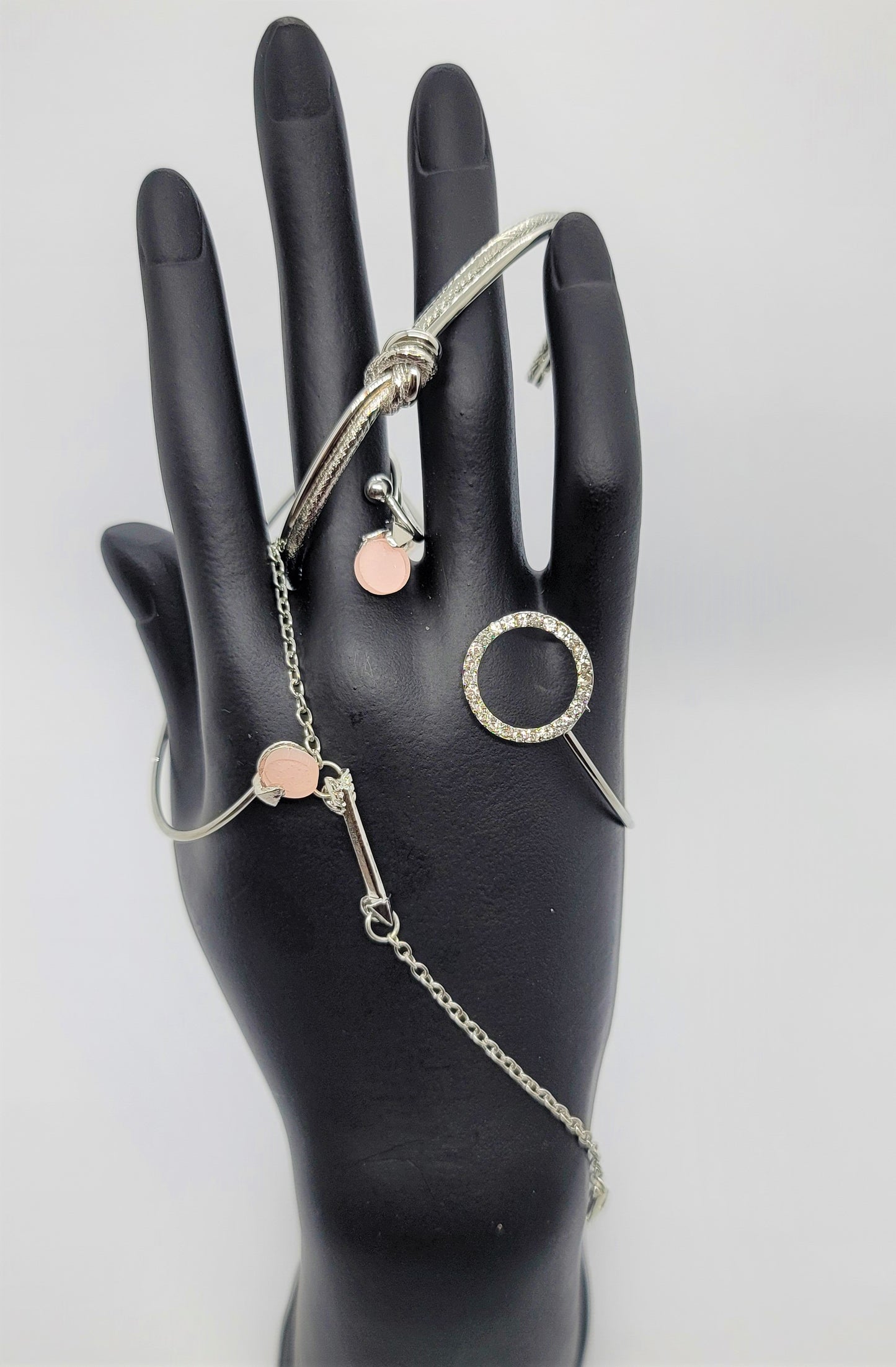 Crystal Ring Silver Bracelet