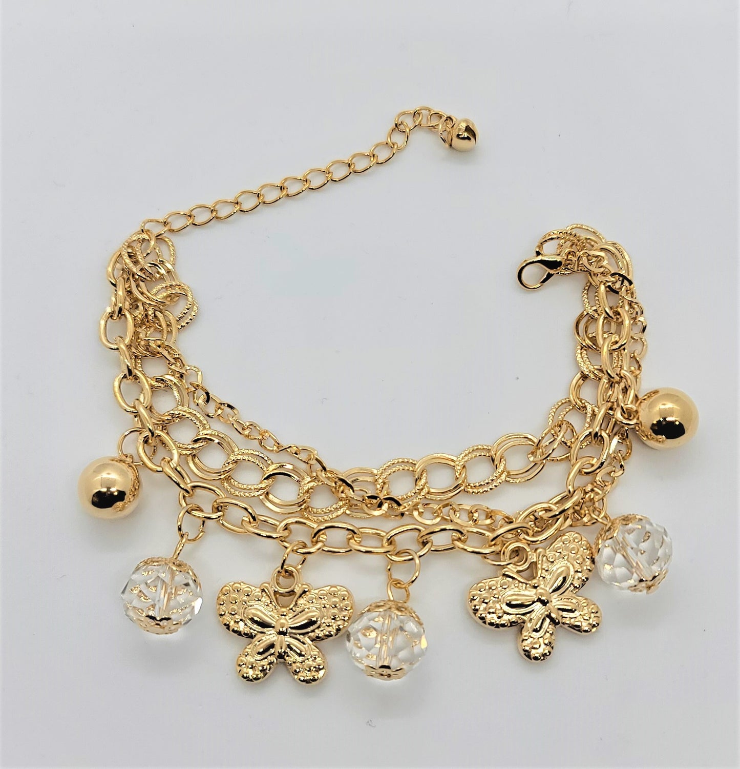 Butterfly Crystal Pearl Bracelet