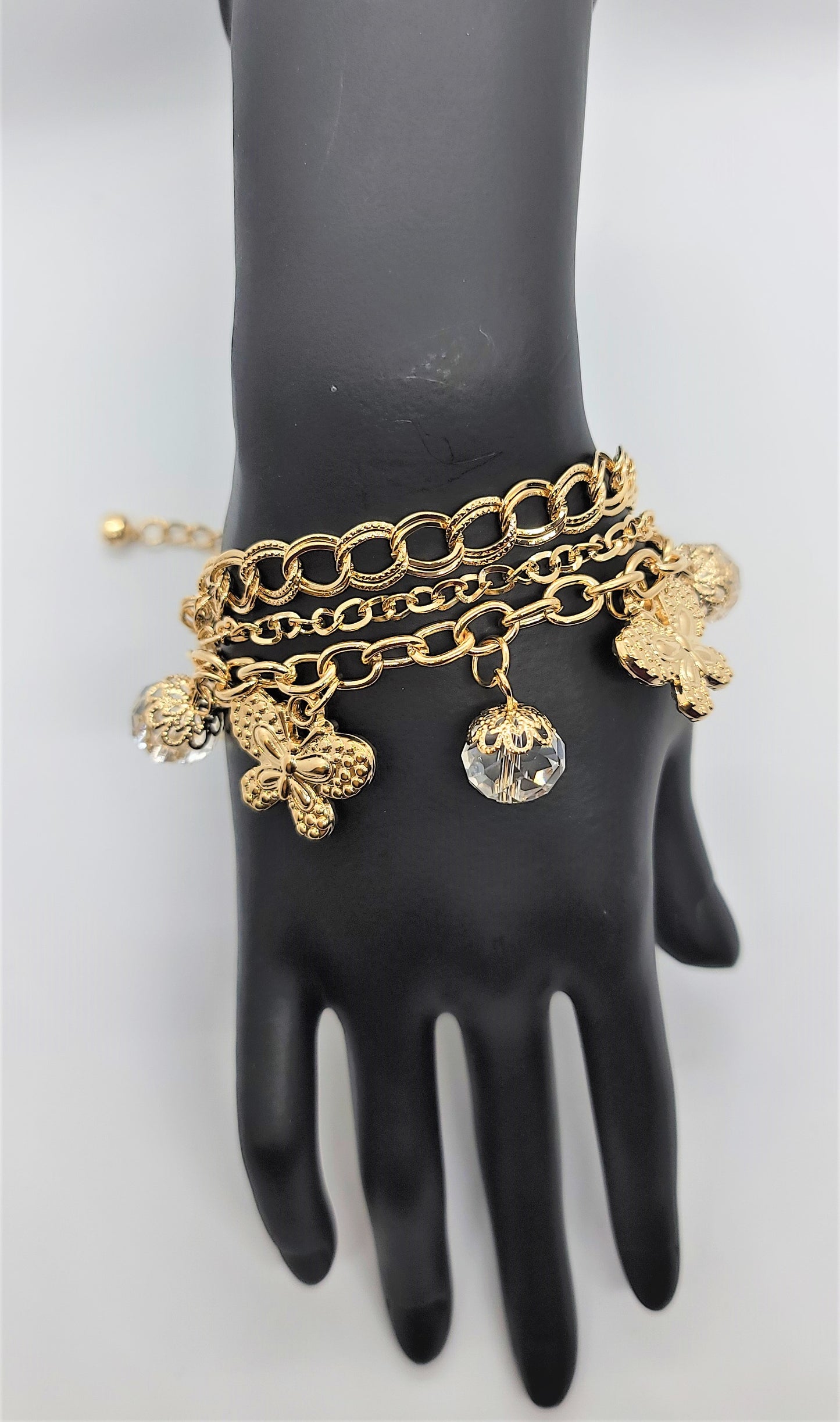 Butterfly Crystal Pearl Bracelet