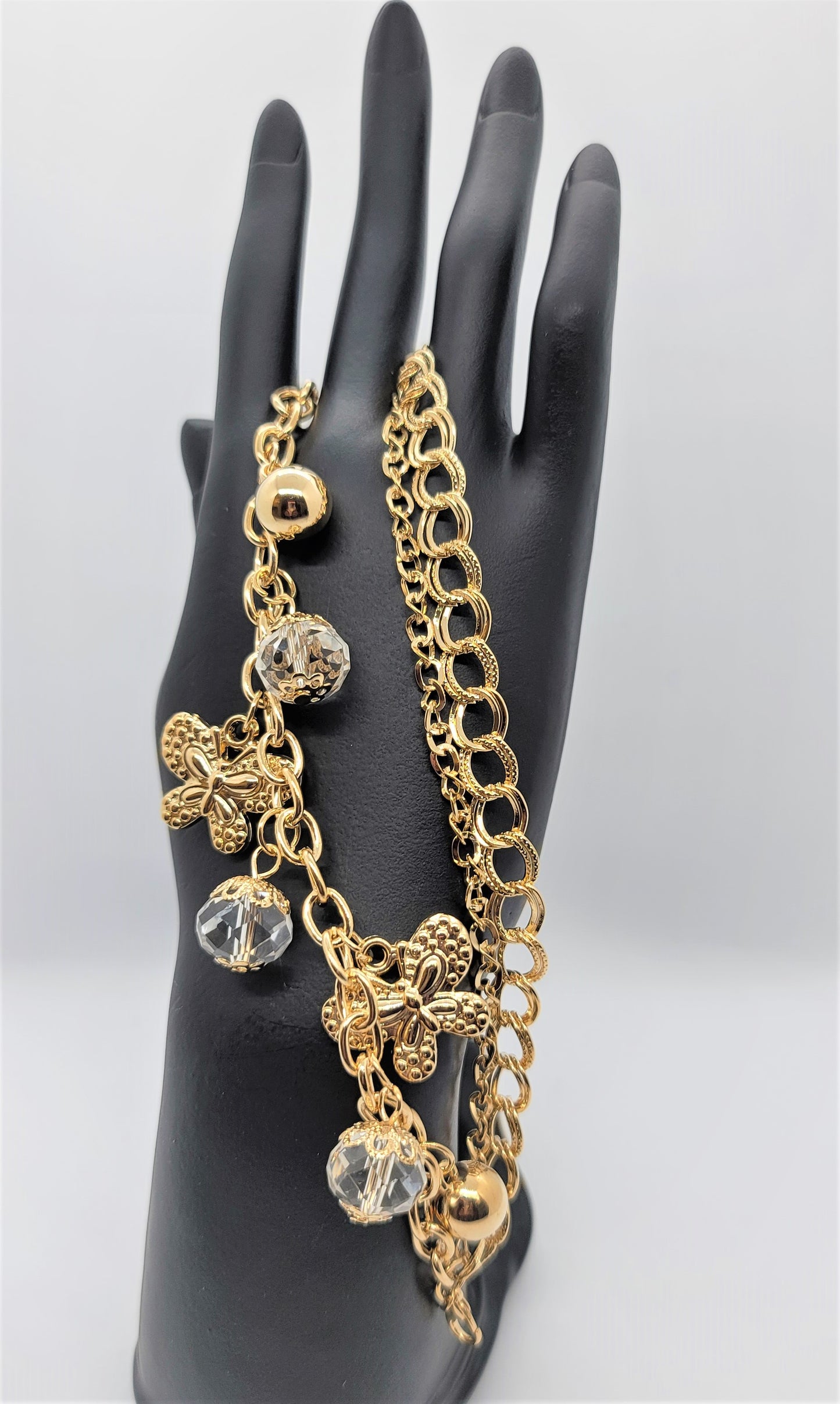 Butterfly Crystal Pearl Bracelet