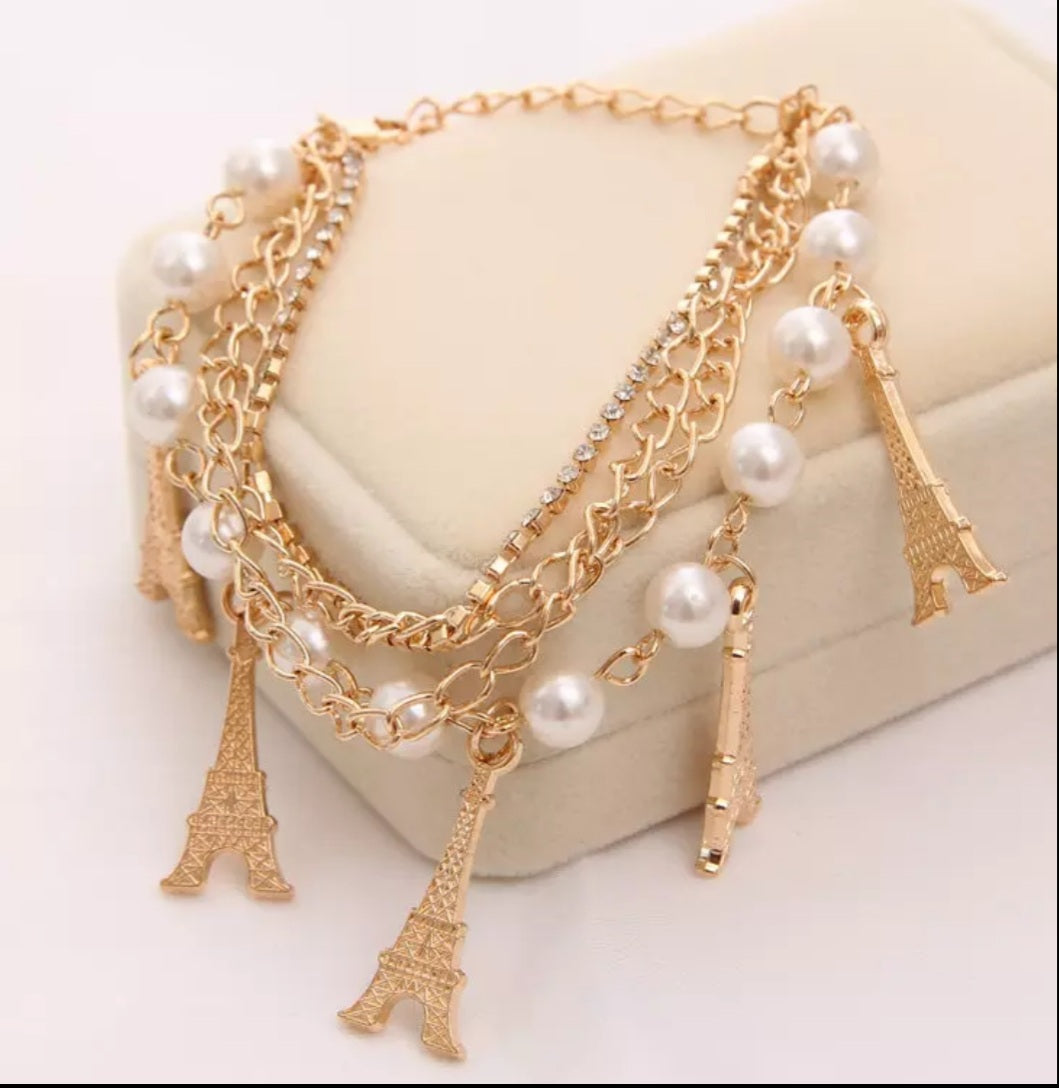 Crystal Paris n Pearl Bracelet