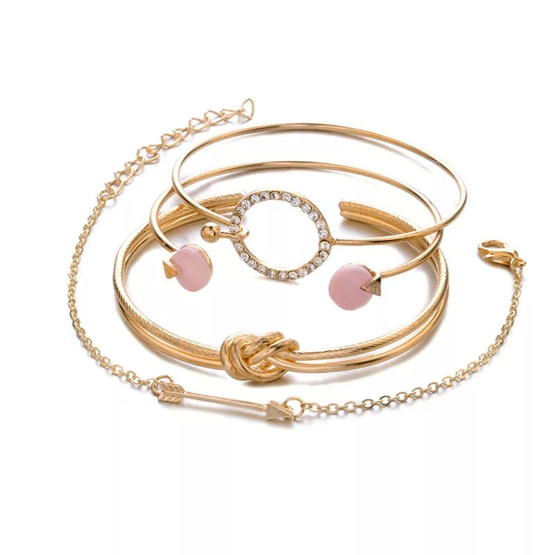Crystal Circle Gold Bracelet