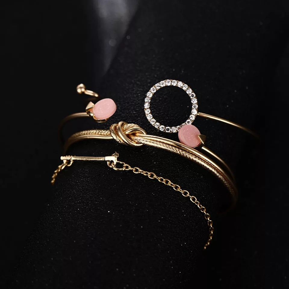 Crystal Circle Gold Bracelet