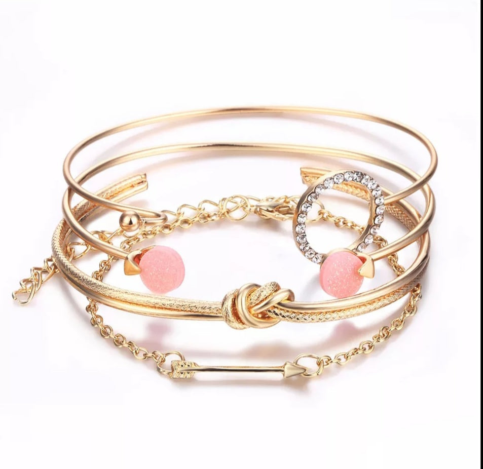 Crystal Circle Gold Bracelet