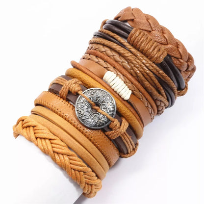 Ethinic Rope Leather Pulsera