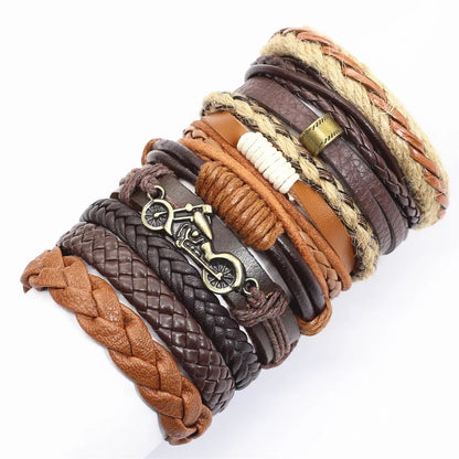 Ethinic Rope Leather Pulsera