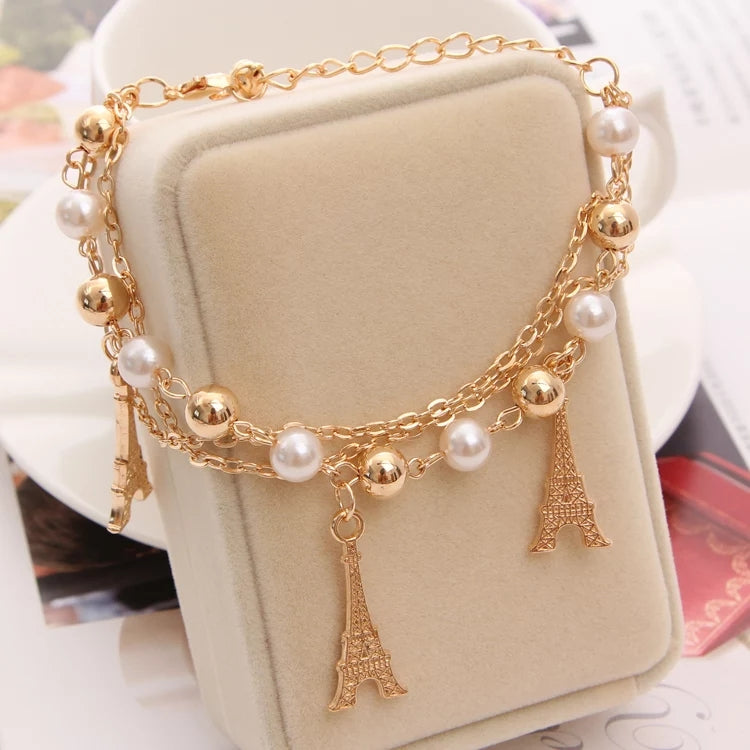 Gold White Paris Bracelet