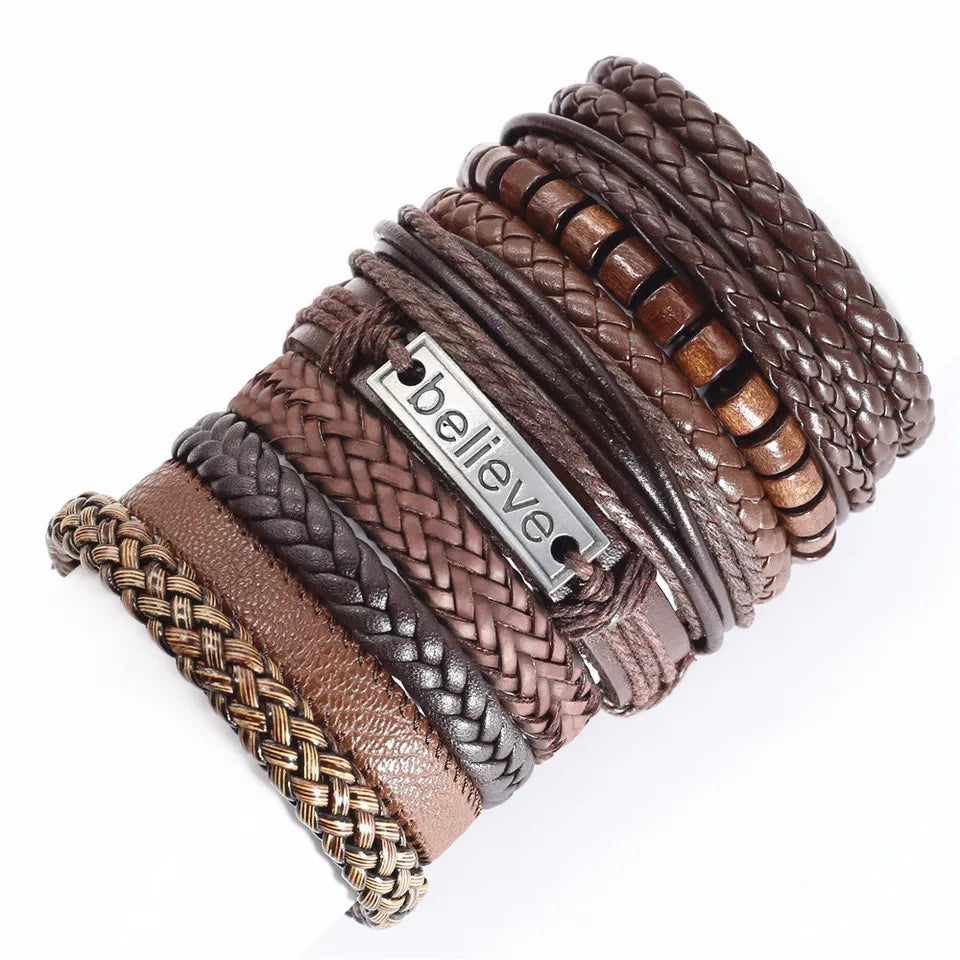 Ethinic Rope Leather Pulsera