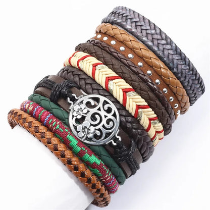 Ethinic Rope Leather Pulsera