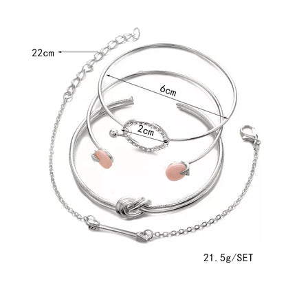 Crystal Ring Silver Bracelet