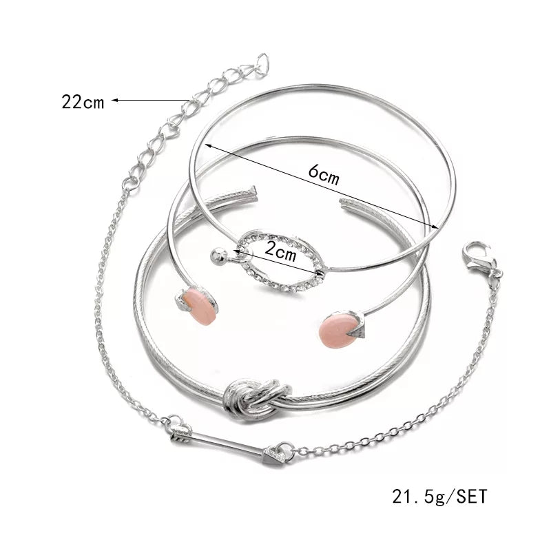 Crystal Ring Silver Bracelet