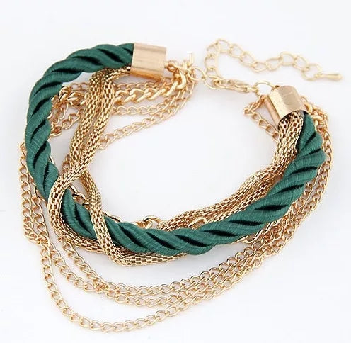 Green Braided Rope Bracelet