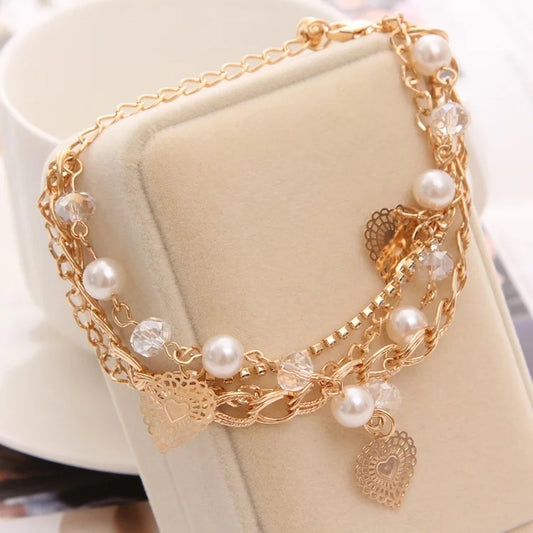 Hearts n Pearls Bracelet