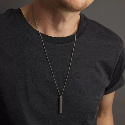 Black Bar Pendant Neckchain